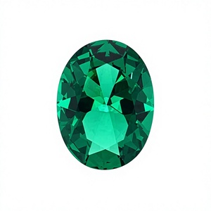 พลอยมรกตสังเคราะห์ทรงรีสีเขียวสำหรับทำเครื่องประดับ Jaura Jewels รุ่น LGS4 รับทำโลโก้ตามสั่ง - Product Image 1