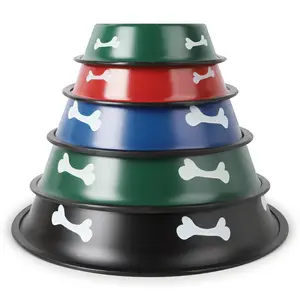 Wholesale and stock of dog supplies color steel baking paint dog bowl cat bowl cat pet food basin pet single bowl
