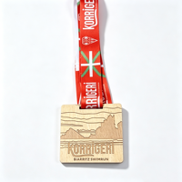 Médaille de sport en bois personnalisée en gros d'usine, écologique, gravée, pour marathon, course, avec ruban de cou
