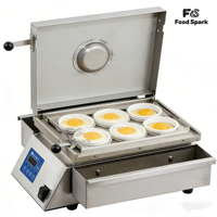 Machine à faire des omelettes et des œufs frits en acier inoxydable, 6 pièces, électrique, de qualité commerciale