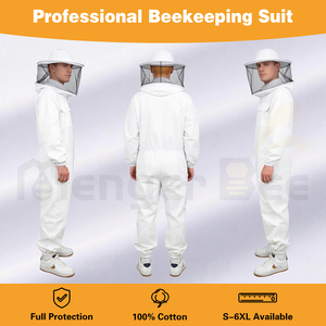 Combinaison d'apiculture intégrale en coton 280G durable avec fermeture éclair fluide et poignets élastiques pour l'apiculture - Product Image 6