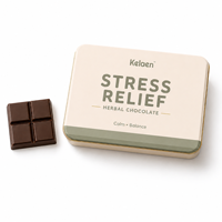 Barre de cacao fonctionnelle apaisante au magnésium et à la L-théanine à base de plantes pour le soulagement du stress – Collation bien-être quotidienne pour l'équilibre et la détente