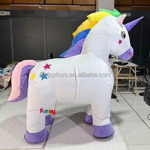 Disfraz de Mascota de unicornio arcoíris inflable para adultos estilo Little Pony para Carnaval, Cosplay y Navidad - Product Image 5