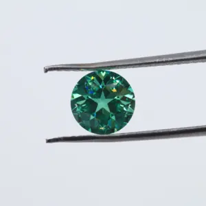 HanYu Round CZ Stone Fancy Light Green Color Cubic Zirconia Loose Gems