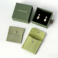 Emballage cadeau pour bijoux en velours vert émeraude, sac en papier, tiroir, personnalisé, pour boucles d'oreilles, colliers