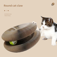 Jouet à gratter pour animaux de compagnie intéressant boule de piste disque pliable papier orgue magique chat magnétique planche à gratter