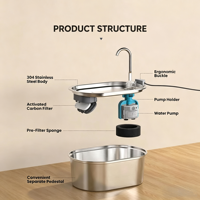 Fontaine à eau pour animaux de compagnie intelligente en acier inoxydable, grande capacité de 3,2 L, distributeur d'eau à circulation automatique, respectueux de l'environnement, électrique