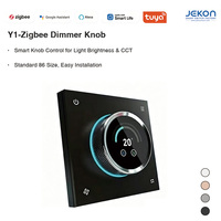 Variateur intelligent Tuya Zigbee Y1, bouton rotatif, AC110V 250V, standard 86, quatre couleurs, contrôle vocal Alexa Google, régulateur de lumière LED CCT