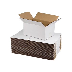 Caja de transporte de 8x6x4, hecha de cartón corrugado blanco, adecuada para embalaje, envíos postales y fines comerciales. - Product Image 1