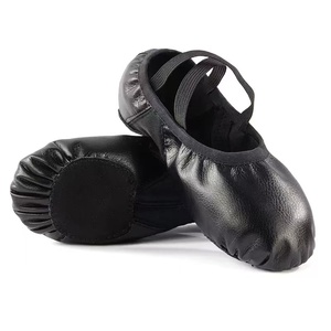 Chaussons <span class=keywords><strong>de</strong></span> <span class=keywords><strong>danse</strong></span> classique en cuir noir, faciles à enfiler, chaussons <span class=keywords><strong>de</strong></span> <span class=keywords><strong>danse</strong></span> souples en cuir pour garçons - Product Image 1