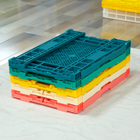 Agriculture 600*400*180mm Caisse pliable réutilisable Boîtes d'expédition personnalisées Caisse pliable en plastique pour fruits et légumes