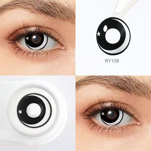 Pseyeche star pattern lenti a contatto colorate cosplay Anime lentilla de color contatti moon pattern lenti a contatto colorate di Halloween - Product Image 5