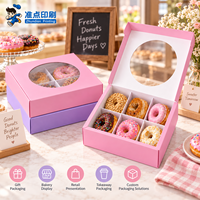 Boîte d'expédition en carton ondulé de luxe personnalisée, résistante à l'huile, portable, pour biscuits et beignets, recyclable, avec séparateur en carton, directement de l'usine