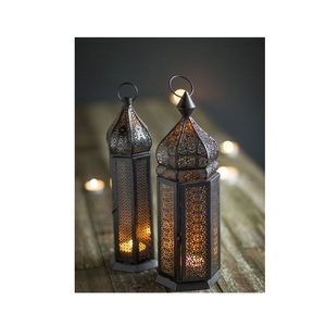 Moroccan Style <b>Metal</b> <b>Lantern</b> Decorative Candle Holder Vintage Perforated <b>Lantern</b> for Home Decor Ramadan Decoration - Product Image 2