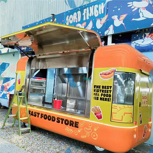 <span class=keywords><strong>Remorque</strong></span> de restauration rapide de support de hot-dog personnalisé <span class=keywords><strong>professionnel</strong></span> avec camion de nourriture de crème glacée de café extérieur de 4 roues - Product Image 6