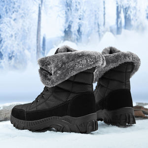 Botas de Nieve Personalizadas de Diseño, Profesionales, de Cuero, Impermeables, para Senderismo, con Forro de Peluche, Cálidas, para Mujer y Hombre - Product Image 4