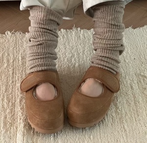 Pantacourts de marque de luxe décontractés avec fermeture Velcro, chaussures Bock, pantoufles paresseuses en daim marron foncé à semelle épaisse - Product Image 6