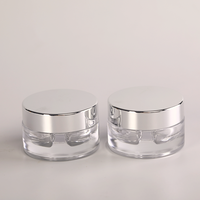 Usine En Gros Conception Unique 20g/70g Clair Crème Pour Le Visage Pot De Crème Pour Les Yeux Double Core Soins De La Peau Emballage Pot avec Couvercle En Argent