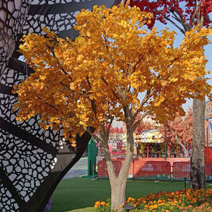 Arbre artificiel de <span class=keywords><strong>cerisier</strong></span> doré d'<span class=keywords><strong>automne</strong></span> personnalisé, durable, écologique, résistant aux UV, grand arbre pour une utilisation <span class=keywords><strong>en</strong></span> intérieur/extérieur - Product Image 1