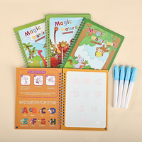 Jouets éducatifs pour la petite enfance OEM, livre de coloriage à reliure spirale réutilisable, livre de dessin magique à l'eau avec stylo
