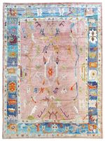 Luxury Modern Wool Woven Hand Knotted Oushak Rug Handmade Eco-friendly Custom Size Area Rug for Villa Hotel Decoration