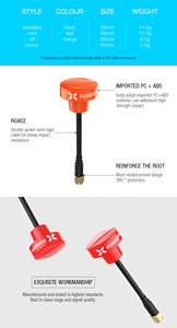 FOXEER Pagoda PRO 150mm 5.8GHz 3dBi Antenna RHCP SMA <b>Drone</b> <b>Accessories</b> For RC Racing VTX DIY - Product Image 5