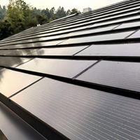 Nouvelles tuiles solaires photovoltaïques BIPV monocristallines en silicium 150W entièrement noires pour la construction de maisons