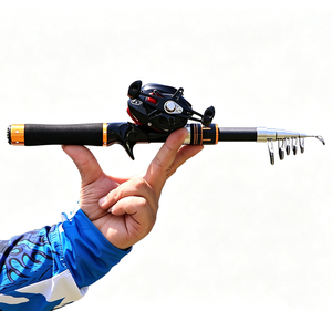 <span class=keywords><strong>Canne</strong></span> à pêche télescopique en fibre de carbone, mini <span class=keywords><strong>canne</strong></span> à lancer portable 1,6M-2,1M pour eau salée et eau douce, pour la pêche au bar, à la carpe et aux leurres - Product Image 6