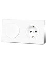 Prise murale de sécurité 250V 16A en matériau PC brossé ignifuge, design à deux broches rondes