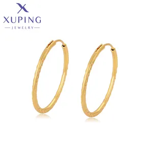 X000744302 XUPING jewelry 24K gold color elegant simple fashion Car flower earring Hoop simple earrings for young girls