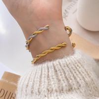Bijoux tendance en acier inoxydable Bracelets torsadés dorés Bracelets pour femmes Bracelet Femme Bijoux en acier inoxydable Pulseiras Pulseras