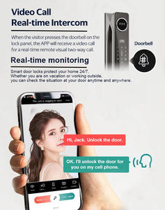 <span class=keywords><strong>แอ</strong></span>ป Tuya สมาร์ทล็อค วิดีโอคอลแบบเรียลไทม์ ระบบจดจำใบหน้า 3 มิติ ล็อคดิจิทัลแบบสแกนลายนิ้วมือ - Product Image 2
