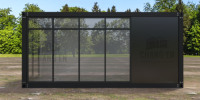 Maison conteneur modulaire préfabriquée JHCE avec structure en acier léger galvanisé, petite maison mobile portable en verre de 20 pieds