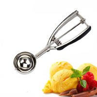 Sendok Kue Stainless Steel Deluxe Ramah Lingkungan, Sendok Es Krim untuk Melon, Bola Protein, dan Bakso