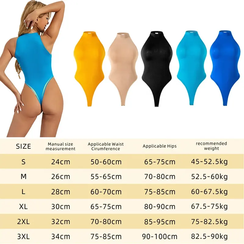 High Women's Classic Jumpsuit Mock Turtle Neck Long Sleeve Bodysuit Soft Slim Fit Stretchy Layer Top High Waist Shaper Fabric