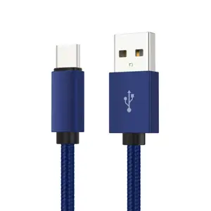 Colorido al por mayor de fábrica de USB 2,0 Cable de carga de 8 pines Micro tipo c trenzado de Nylon Cable de cargador