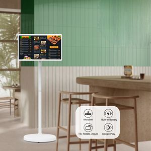 Smart 21.5 pollici Monitor portatile con Touch Screen Android 12 4 + 64GB ricaricabile bianco LCD Digital Signage uso aziendale - Product Image 1