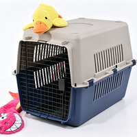 Cage de transport pour animaux de compagnie en plastique, portable, pour chat et chien, design ergonomique, ventilée, respirante, tendance