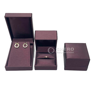 Cajas de Joyería de Piel Sintética Color Púrpura con Logotipo Personalizado para Anillos, Colgantes, Pulseras, Brazaletes, Collares y Pendientes - Product Image 5