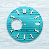 Cadran NH38 Lumineux Vert Intense pour Montre 30,5 mm, en Acier Inoxydable Creux Type Nautilus, Composant de Montre Durable et Authentique