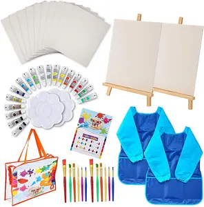 Venta al por mayor de fábrica, suministros de pintura artística, 48 Uds., juego de artes y manualidades Diy para niños, paquete de Material creativo de dibujo con caballete