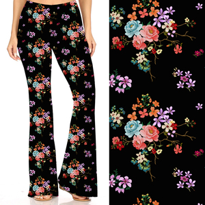 <strong>Women</strong> Sweet Cottagecore Floral Flare Pants High Waist Bell Bottom Leggings Dainty Pink Flower Pattern Yoga <strong>Trousers</strong> Lounge - Product Image 3