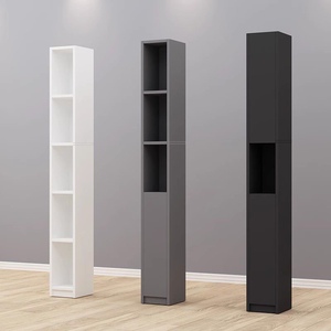 Estantería de madera de pie personalizada superestrecha <span class=keywords><strong>con</strong></span> gabinete de almacenamiento de esquina <span class=keywords><strong>con</strong></span> abertura Estantería pequeña simple para uso en el suelo - Product Image 1