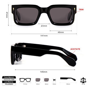 Retro vuông Acetate Sunglasses đối với phụ nữ biểu tượng tùy chỉnh chất lượng cao cổ điển phân cực Trắng/Vàng Trung Quốc bán buôn - Product Image 5