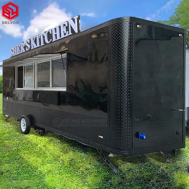 Mobiele Restaurant Kiosk Hotdog Food Cart Fabrikant Ijskar Food Truck Trailer Met Volledige Keuken Voedsel Trailer