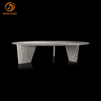 Ensemble de table à manger en marbre et onyx de luxe sur mesure, design italien moderne, pour villa et appartement, mobilier de maison