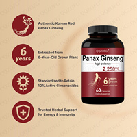 Compléments alimentaires à base de ginseng chinois Panax Plus 1000, énergie, Ashwagandha, extrait de racine de ginseng, capsules de ginseng rouge coréen