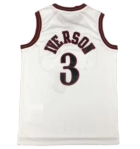 <span class=keywords><strong>Maillot</strong></span> de basket-ball vintage rétro <span class=keywords><strong>Allen</strong></span> <span class=keywords><strong>Iverson</strong></span> prêt à être expédié – Uniforme de sport brodé pour hommes, vente en gros - Product Image 1