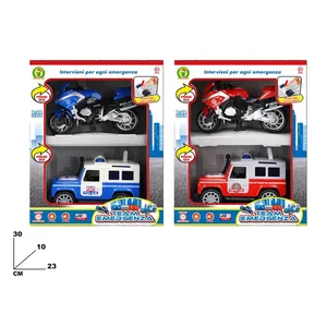 ชุดรถฉุกเฉินทีมเอเมอร์เจนซา ขนาด 1:20 รถตำรวจ รถดับเพลิง รถกู้ภัย และมอเตอร์ไซค์ ของเล่นสำหรับเด็กอายุ 3 ปีขึ้นไป - Product Image 2