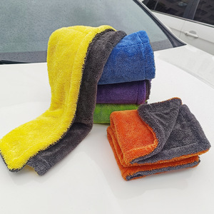 Toalla de <span class=keywords><strong>Limpieza</strong></span> para Auto de Doble Capa y Doble Color, Tela de Fibra <span class=keywords><strong>Fina</strong></span>, Terciopelo de Coral, Absorbente de Agua - Product Image 2